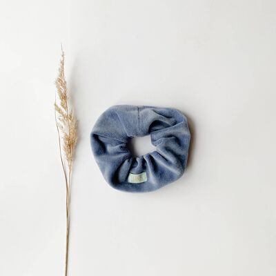 Velvet Dusty Blue Maxi Scrunchie