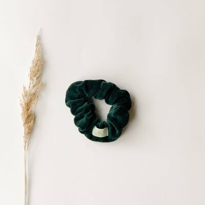 Flaschengrüner Midi-Scrunchie aus Samt