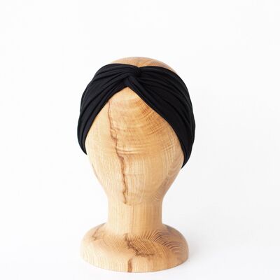 Maxi turbante in bambù nero chiaro