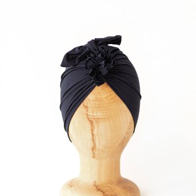 Turbante di bambù blu navy chiaro n. 1 adulto