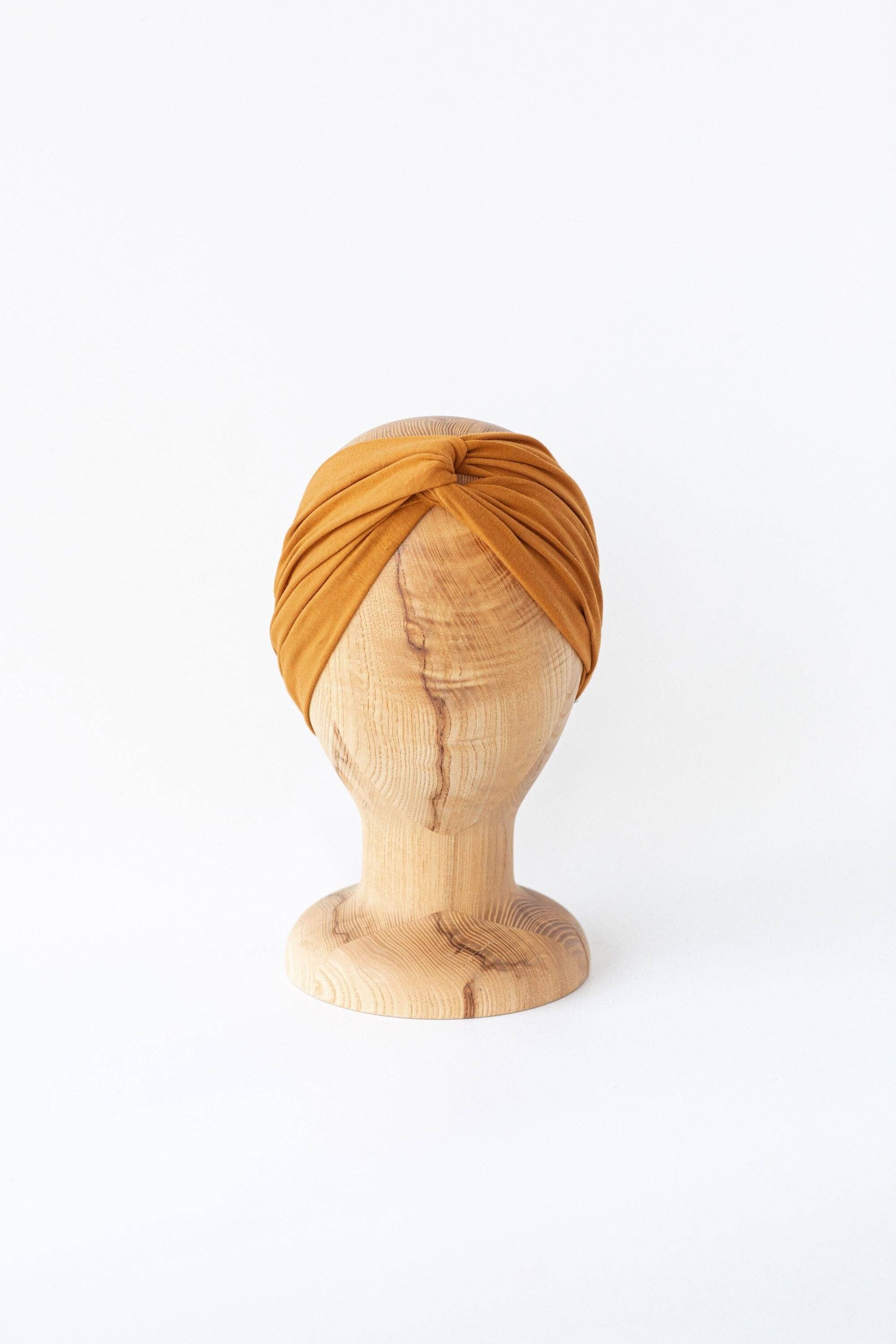 Maxi turbante vero ocra biologico