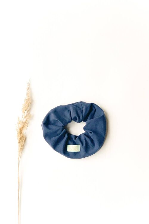 Organic Steel Blue Maxi Scrunchie