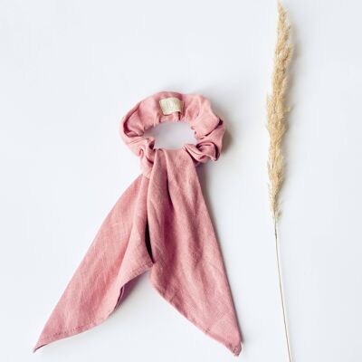 Linen Pink Midi Scrunchie with a Sash