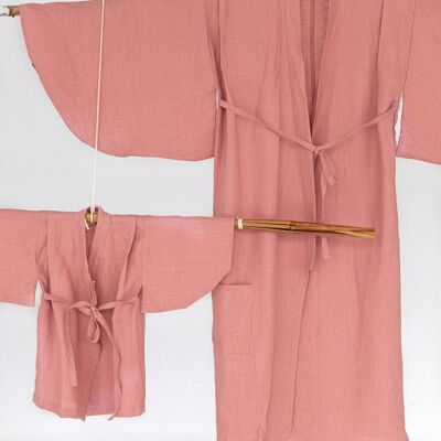 Linen Pink Yukata Kimono Adult