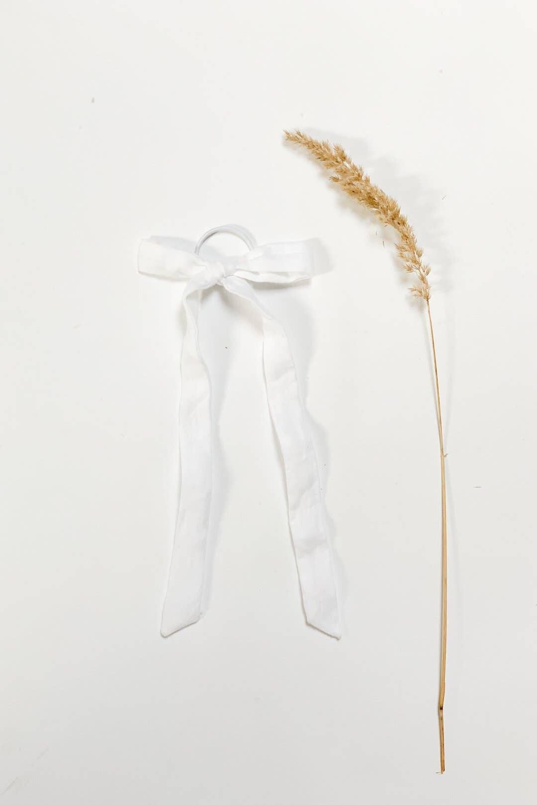 Bande de cheveux en ruban de lin blanc