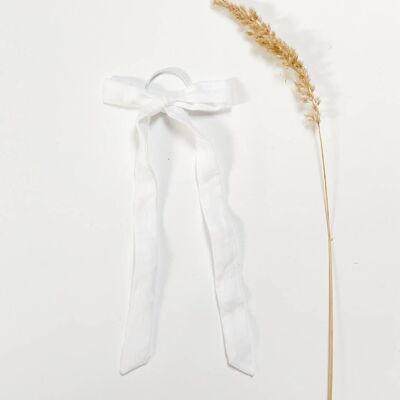 Linen White Ribbon Hair Band