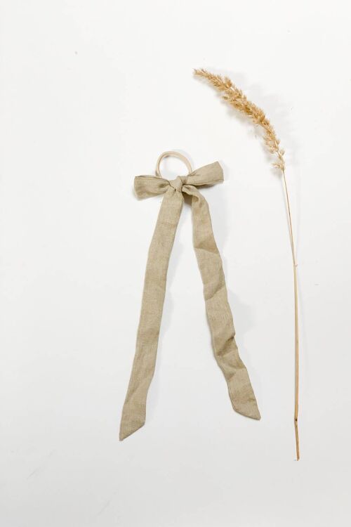 Linen Natural Ribbon Hair Band