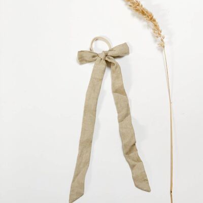 Linen Natural Ribbon Hair Band