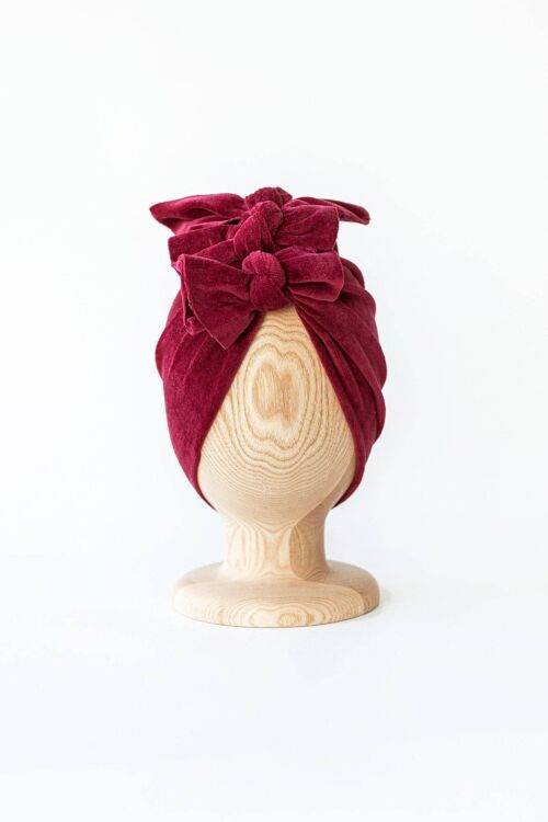 Velvet Crimson Red Turban No.3