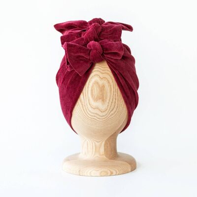 Velvet Crimson Red Turban No.3