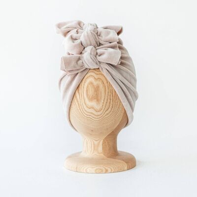 Turban Velours Beige Chaud N°3