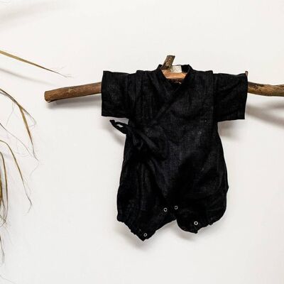 Linen Black Romper