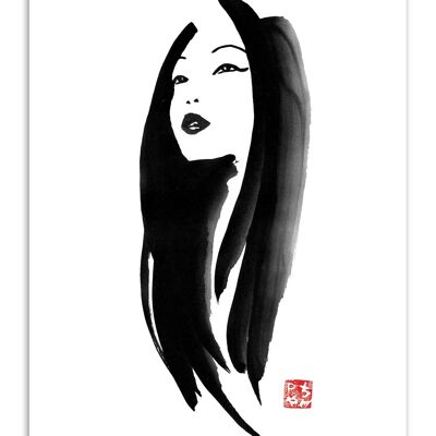 Art-Poster - Retrato de mujer - Pechane Sumie-A3