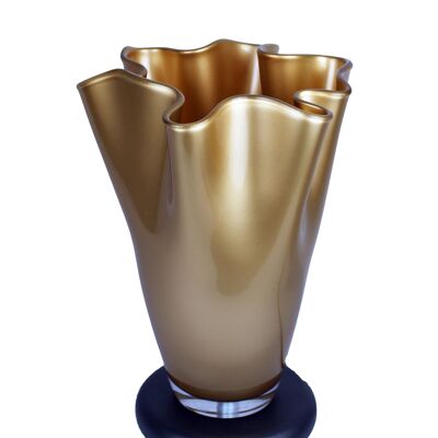 Table lamp glass hand-blown gold metallic indirect light