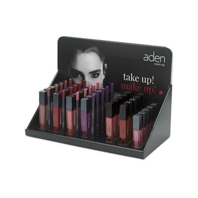 paper display to present ADEN makeup product