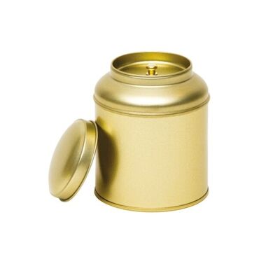 Boîte à thé ronde couleur doré 125g