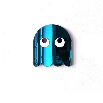 Gekleurde spiegel Pac Man - losse figuur Spookje Petrol