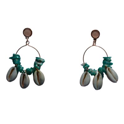 Green seashells earrings