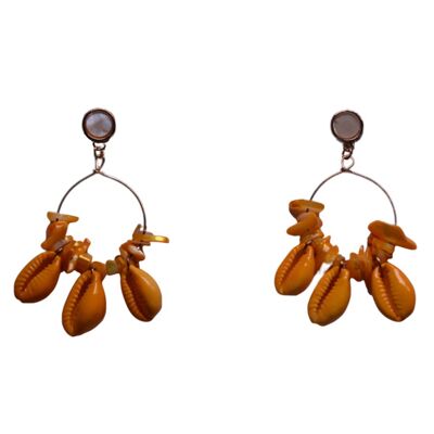 Yellow seashells earrings