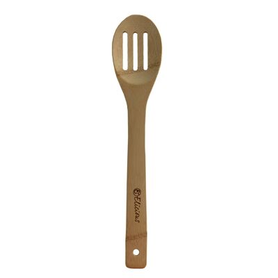Sustainable bamboo kitchen spatula - oval with slots
