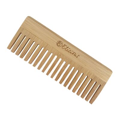 Pettine in bambù sostenibile per capelli ricci - modello grossolano