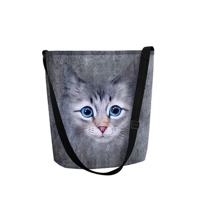 Borsa A Tracolla Figacat In Feltro Grigio Della Linea Funky Bertoni