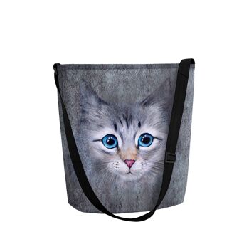 Borsa A Tracolla Figacat En Feltro Grigio Della Linea Funky Bertoni 1