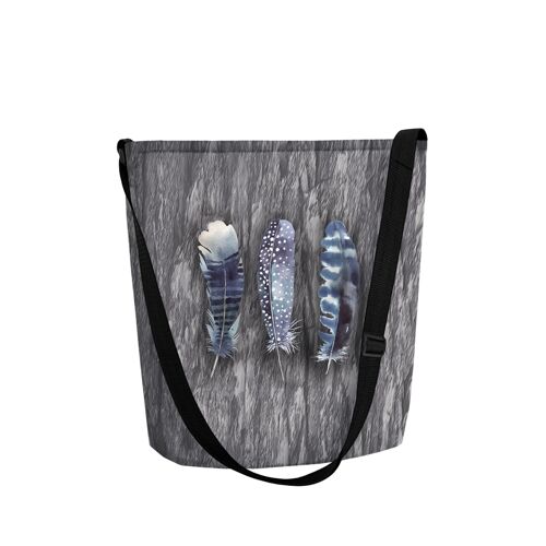 Borsa A Tracolla Fly Away In Feltro Grigio Della Linea Funky Bertoni