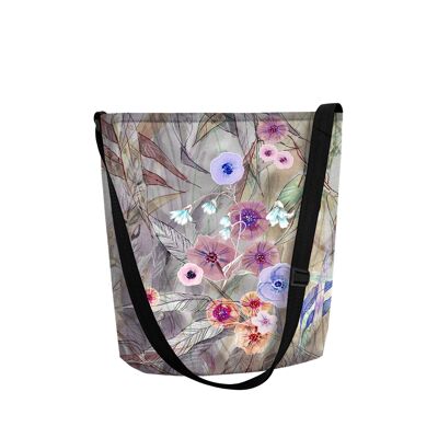 Borsa A Tracolla Primavera En Feltro Grigio Della Linea Funky Bertoni