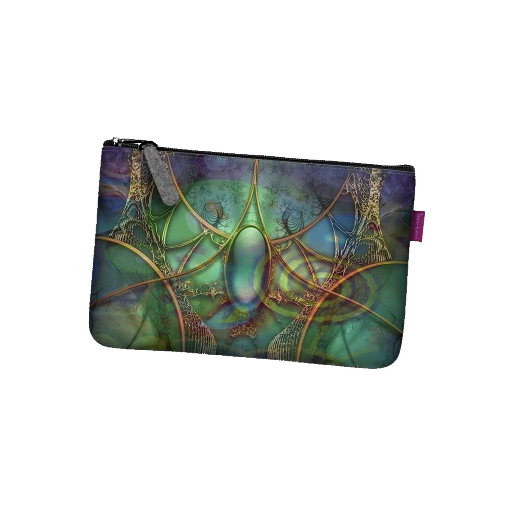 Pochette Smeraldo En Feltro Grigio Linea Pocket Bertoni