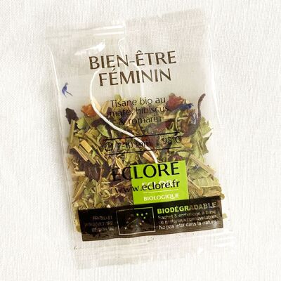Organic Feminine Well-Being Herbal Tea - 40 individual compostable wrapped sachets