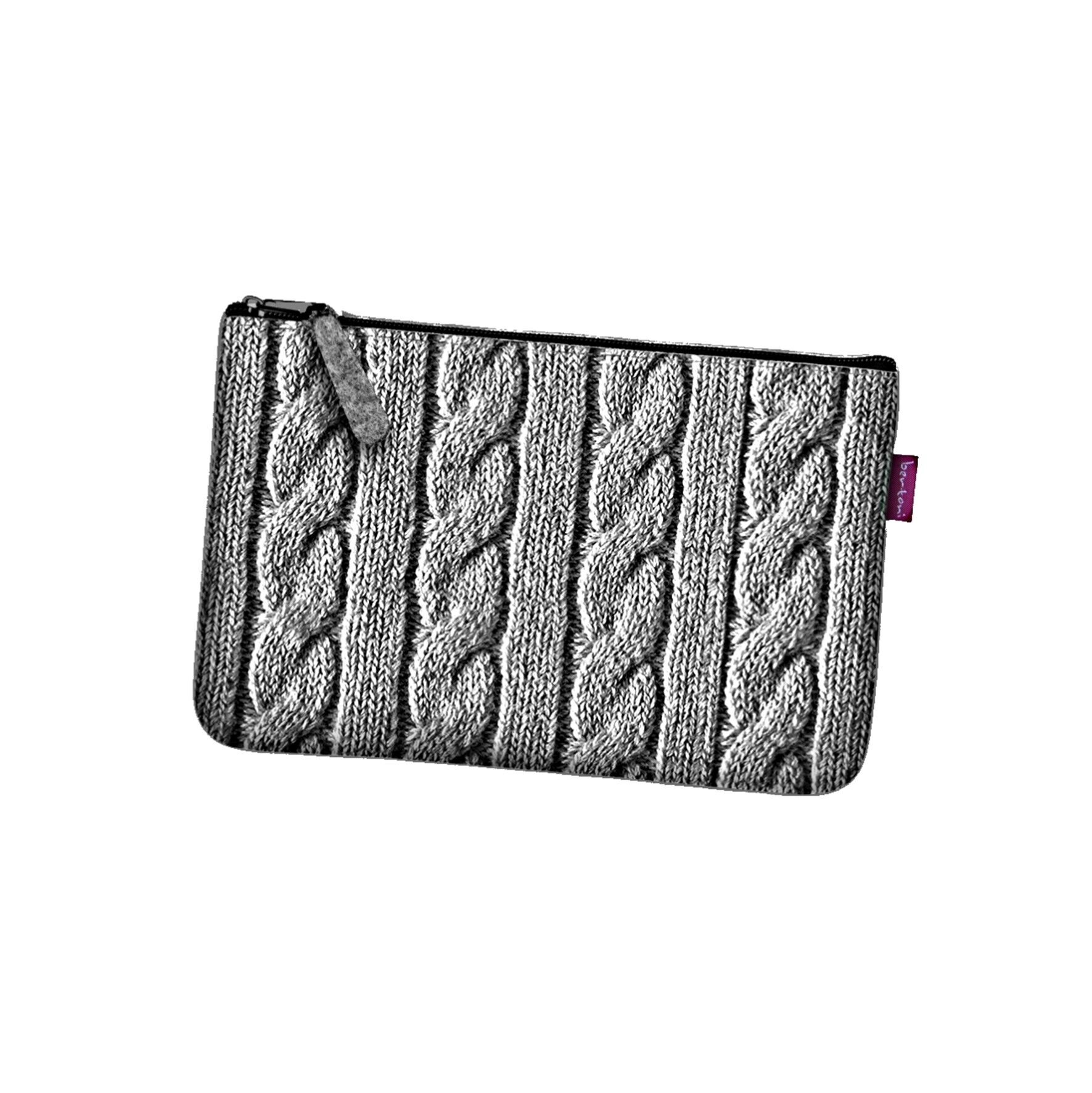 Pochette Warkocz In Feltro Grigio Linea Tasca Bertoni