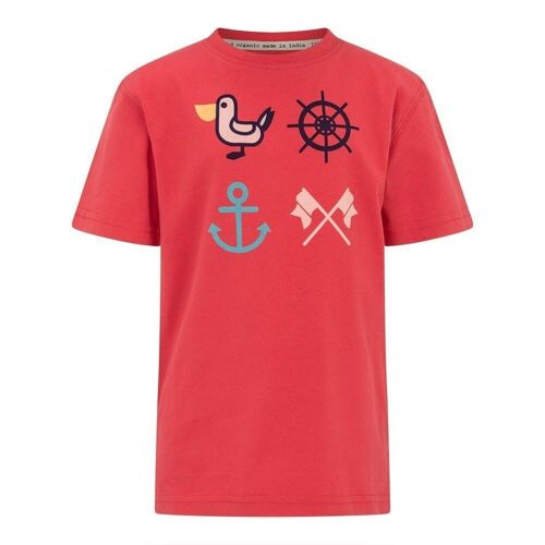 ORGANIC COTTON SHIRT KID COSTA CORAL