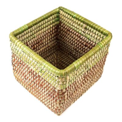 SQUARE BASKET GREEN YELLOW RED 25X25CM