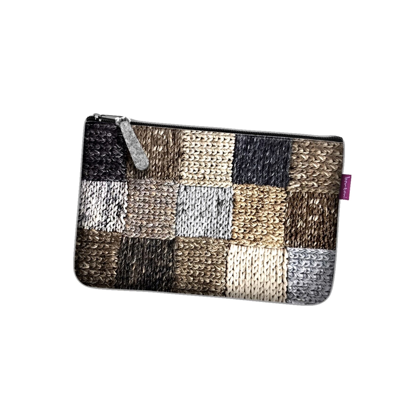 Pochette Clementina In Feltro Grigio Linea Tasca Bertoni