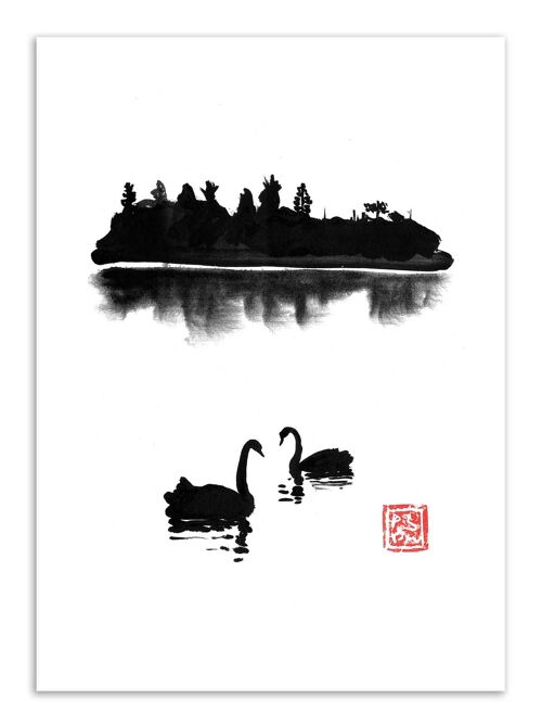 Art-Poster - Swan Island - Pechane Sumie