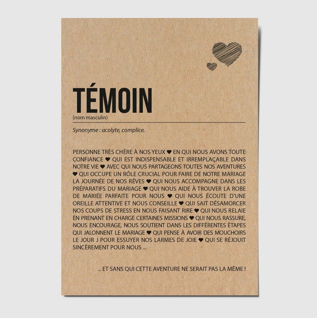 Zeuge-Definitions-Postkarte