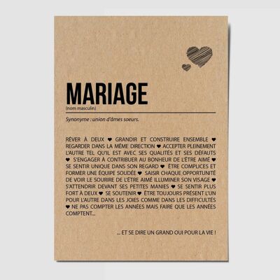 Heirat-Definitions-Postkarte