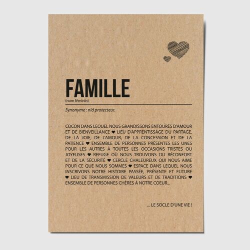 Carte postale définition Famille