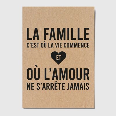 Carte postale citation famille