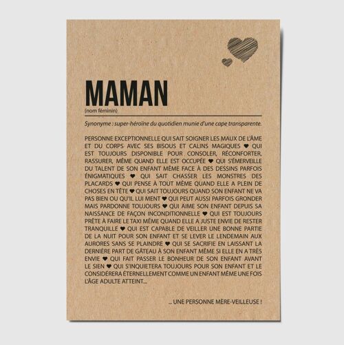 Carte postale définition Maman