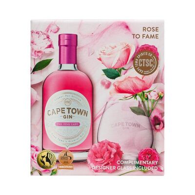 Cape Town The Pink Lady Gin - gift box including gin glass