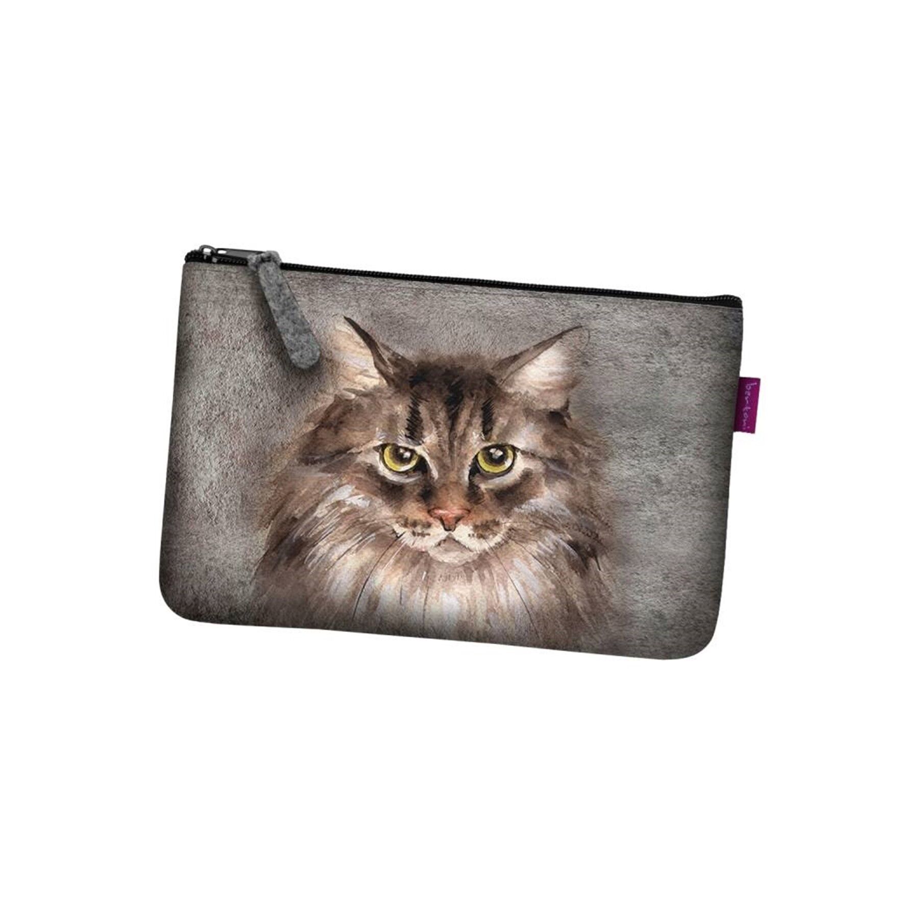 Pochette enfurruñada en Feltro Grigio Linea Tasca Bertoni