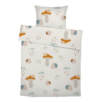 Linge de lit premium pour enfants "Nordic - Autumn" en pur coton - motif imprimé des deux côtés - 135 x 200 cm / 80 x 80 cm 1