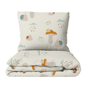 Linge de lit premium pour enfants "Nordic - Autumn" en pur coton - motif imprimé des deux côtés - 135 x 200 cm / 80 x 80 cm 5