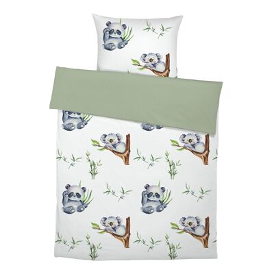 “Koala Signature Collection by Ana Snider” Premium Kinderbettwäsche aus reiner Baumwolle - Olive - 100 x 135 cm / 40 x 60 cm