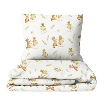 Parure de lit pour enfant suricate, coton de qualité supérieure, motif peint à la main - 100 x 135 cm / 40 x 60 cm 1