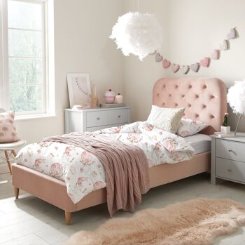 Parure de lit pour enfant Sweet Moon, coton de qualité supérieure, motif peint à la main - Sweet Moon / Rose pastel - 100 x 135 cm / 40 x 60 cm 3