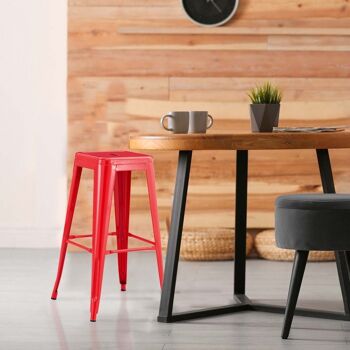 Tabouret Industriel Strong Rouge 43x43x76cm Thinia Home 5