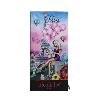 BEACH TOWEL WITH PRINT - Romance In Paris